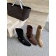 Thick-heeled vintage suede slim ankle boots, 2025 new autumn and winter brown Martin boots, French western ankle boots