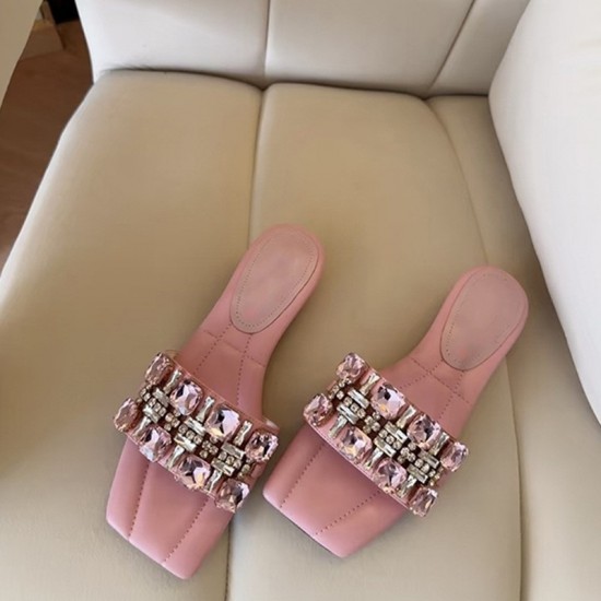 Nude women's spring pointed bow-tie pumps with open-toe heels.