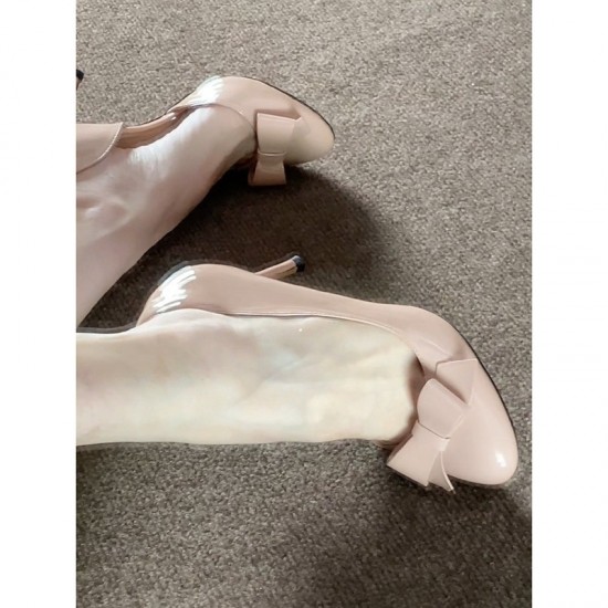 Fairy-style women's high heels, the same bow-knot side-slit stilettos as Cong Yuan's.