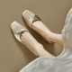 French evening-style pumps for women, new Korean-style retro grandma shoes for spring and autumn, flat slip-on shoes.