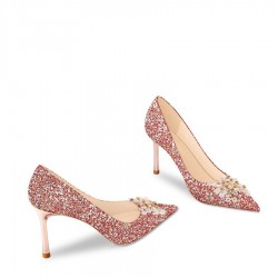 French wedding shoes for women, new summer 2023 red bridal high heels, Xiuhe toast dress, crystal slippers.