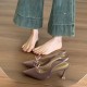 Thick-soled soft-soled sandals for women, block-heeled flip-flops for summer, open-toed color-blocked fairy slippers