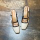 5cm Riveted Shallow-Haired Sandals with Internal Height Increase Nude pointed-toe soft patent leather French-style slip-on shoes for women, versatile for commuting.