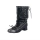 4cm Lace-Up Martin Boots for Women, 2025 New Push-Up Boots, Block Heels, Braided Ankle Boots, Stylish Short Boots, Motorcycle Boots
