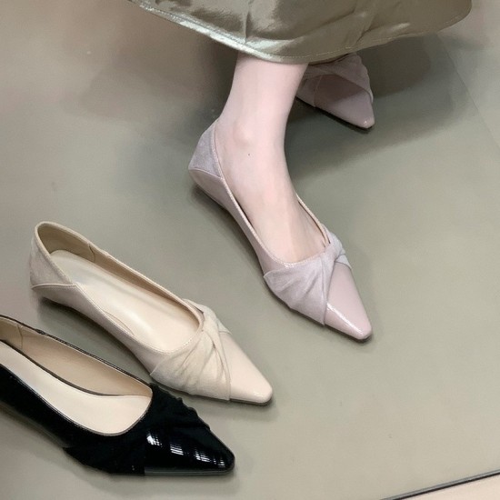 2025 new French design and elegant style Women's flat-toe shoes, gentle patchwork commuter shoes; French-style flat-toe slip-on slip-on mules for summer women; open-toe platform sandals for women, 2024 new summer high-heeled, thick-heeled, fairy-style Rom
