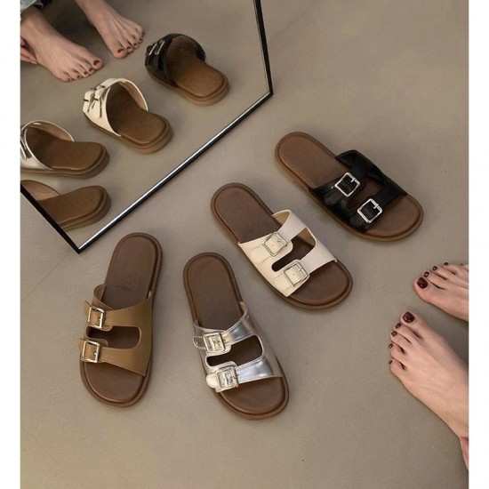 Square-toed shaped-heel flip-flops for women, open-toed, high-end mules, elegant and outdoor high-heeled sandals.