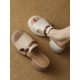 French high-end firework-style flip-flops for women, versatile low-heeled square-toed elegant sandals.