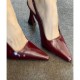 Low-heeled women's shoes, 2024 spring new style, simple French retro soft square-toe, block-heeled women's shoes.