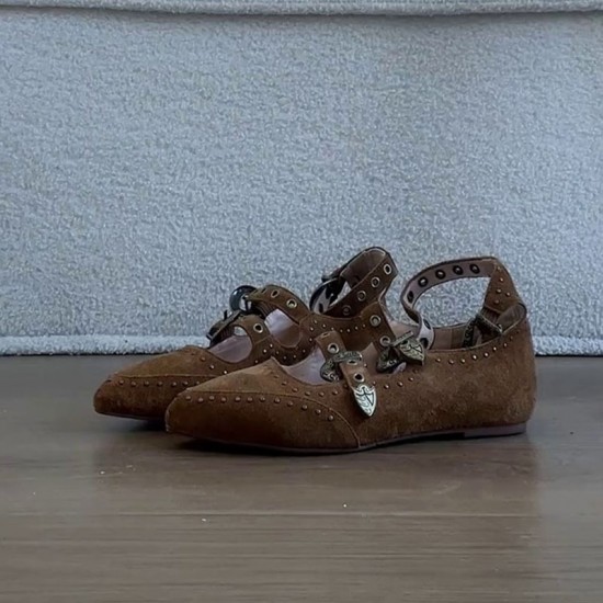 2025 Spring/Summer New Women's Large-Shaped Boots, Slimming, Block-Heeled, Pointed-Toe, Belt-Buckle, Pleated Boots