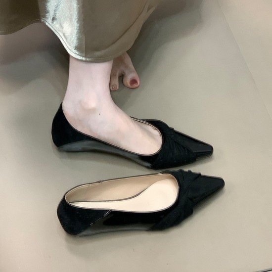 2025 new French design and elegant style Women's flat-toe shoes, gentle patchwork commuter shoes; French-style flat-toe slip-on slip-on mules for summer women; open-toe platform sandals for women, 2024 new summer high-heeled, thick-heeled, fairy-style Rom
