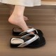 Silver women's slippers, new summer outdoor soft thick-soled flip-flops, stunning French thong sandals for vacations and beach sandals.