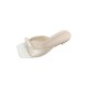 Open-toe satin soft block heel sandals, 2025 summer new French bow sandals