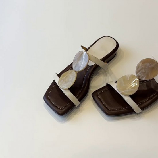 Women's nude pointed-toe bow-tie pumps, spring slip-on sandals.